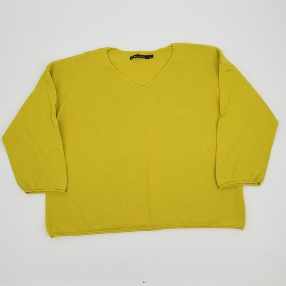 Gudrun Sjoden L Soft Organic Cotton Sweater - Limeade - Lagenlook, Coastal, Cozy - Picture 2 of 5